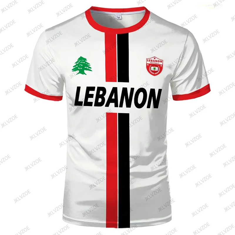 لبنان كرة القدم جيرسي الاطفال/الكبار تي شيرت فاخر الرقمية المطبوعة الرياضة أزياء كرة القدم الرجال العلم اللبناني الملابس رداء علوي غير رسمي