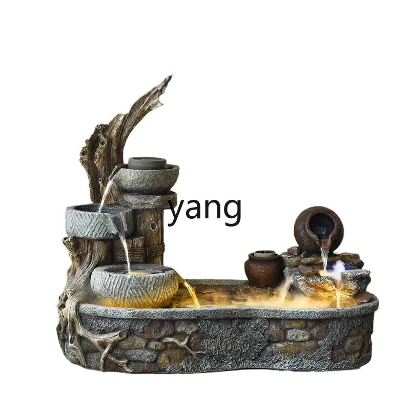 Lmm flowing water ornament circulation living room feng shui wheel rockery fountain balcony fish tank fish pond