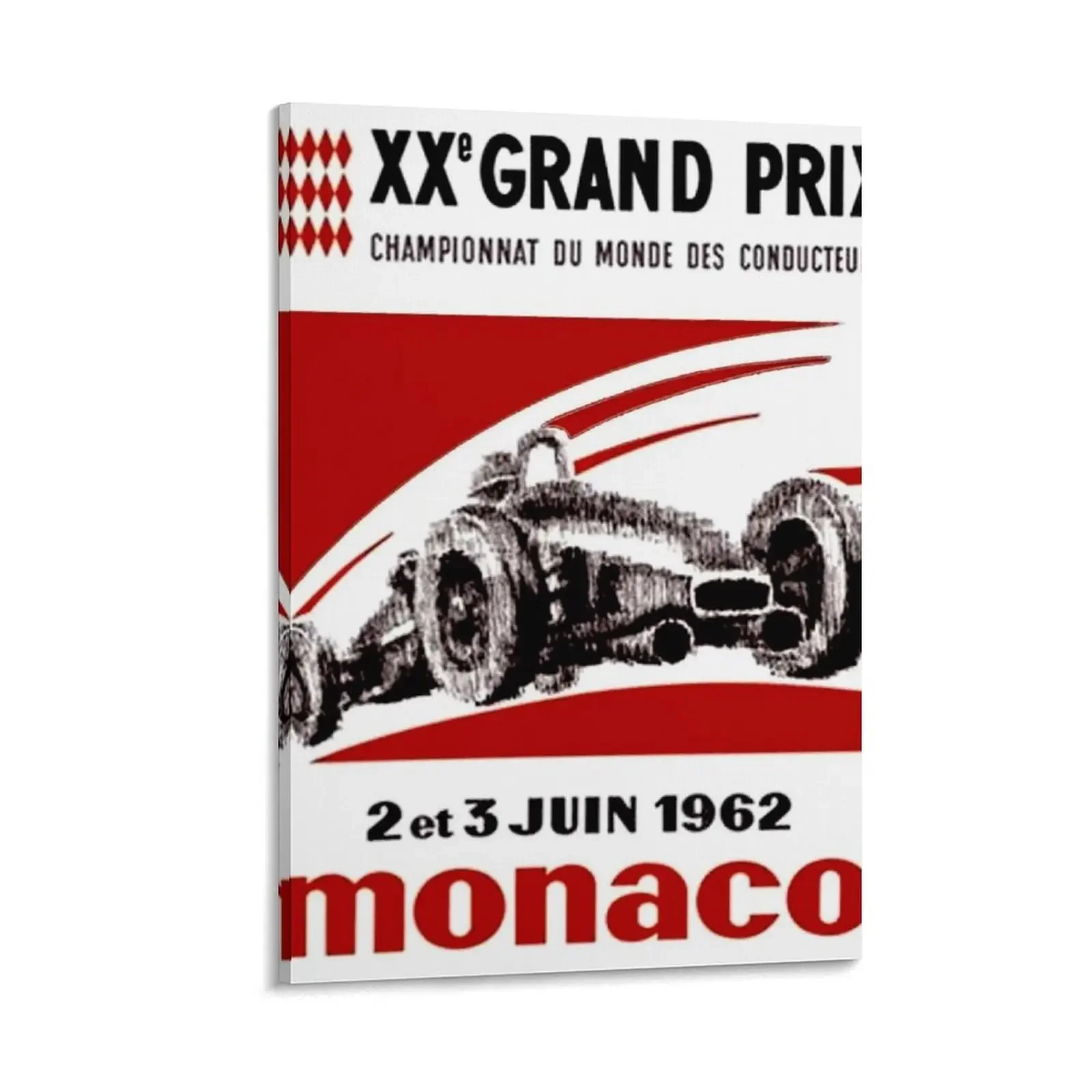 

Монако: винтажный 1962 Гран-при Автогонки печать холст живопись эстетика декор комнаты плакаты