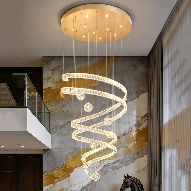 Home decoration chandeliers, luxurious crystal living room chandeliers, staircase chandeliers, large living room lamps, indoor l