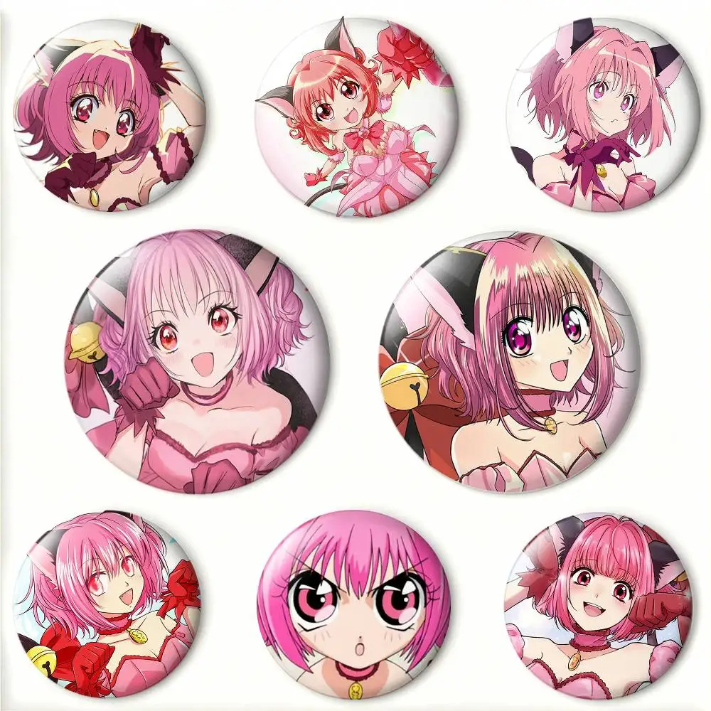 Tokyo Mew Mew M-Momomiya I-Ichigo Laser Badge Creative Pins Brooch for Bag Clothes Hat Decor Gifts Fans Collect