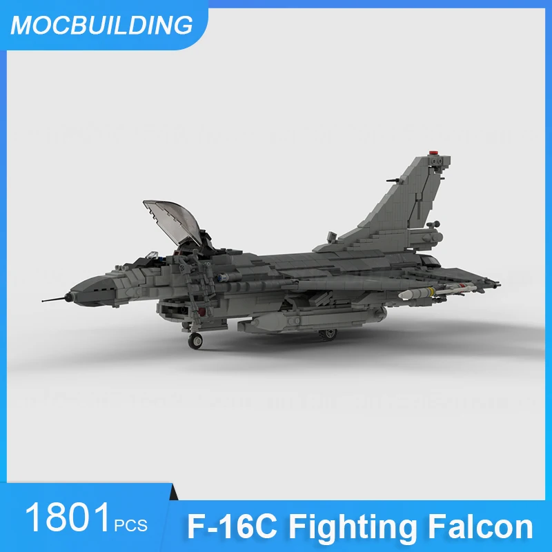 F-16C Block 50 Fighting Falcon Aircraft Model MOC Building Bricks Transportation Educational Creative Xmas Toys Gifts 1801PCS