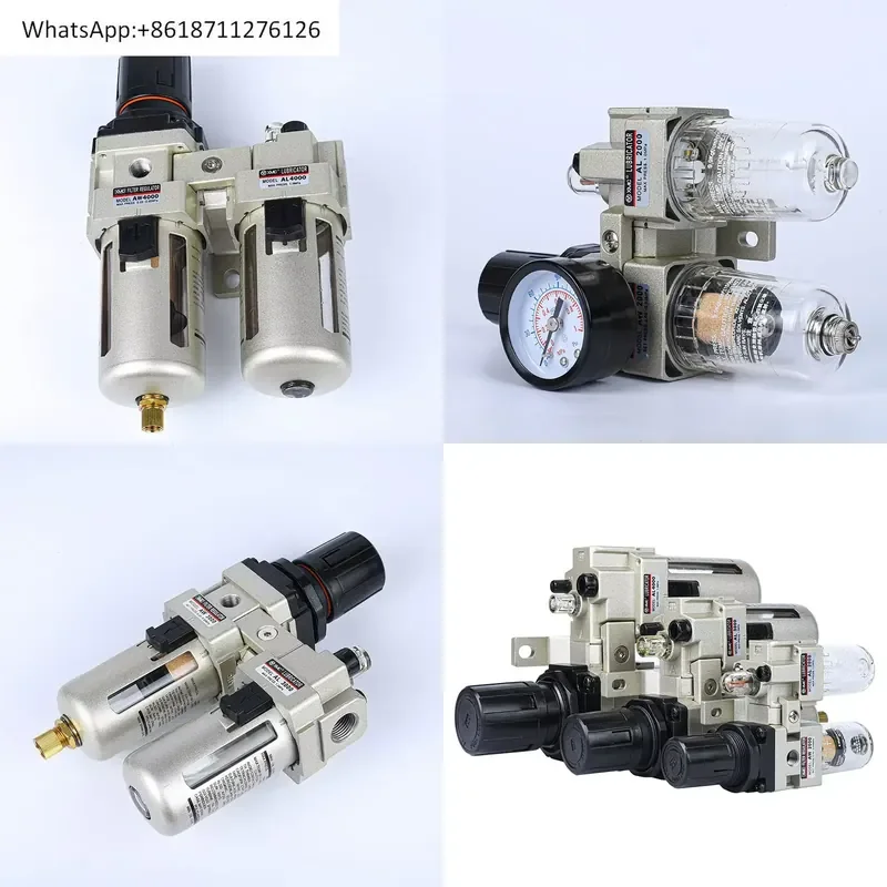 1pcs XMC Huayi Air Source Treatment Duplex Pneumatic Filter Regulator Lubricator FRL Unit AC2010-02 AC3010-03 4010-04 5010-06