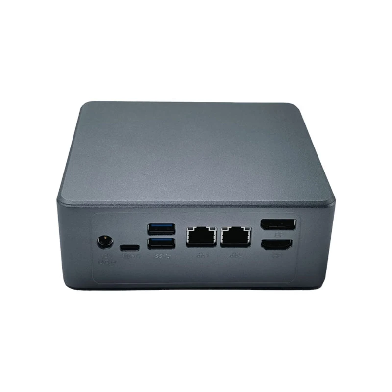 Intel i7 ミニ PC、デュアル 2.5G LAN、オプション RAM、M.2 NVME SSD、HDMI+DP+Type-C、ファン冷却産業用 NUC コンピューター