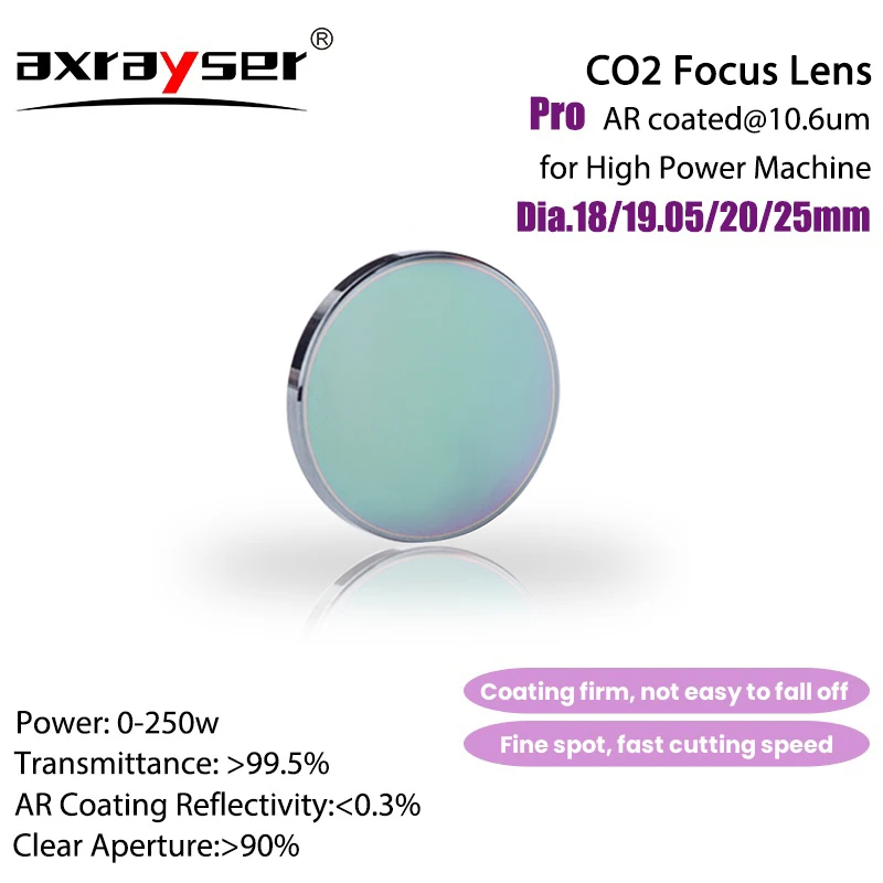 CO2-Fokuslinse High Power Pro Dia.18/19.05/20/25 mm FL38.1/50,8/63,5/76,2/101,6 mm für Lasergravur-Schneidemaschinen-Ersatzteile – Detail 1