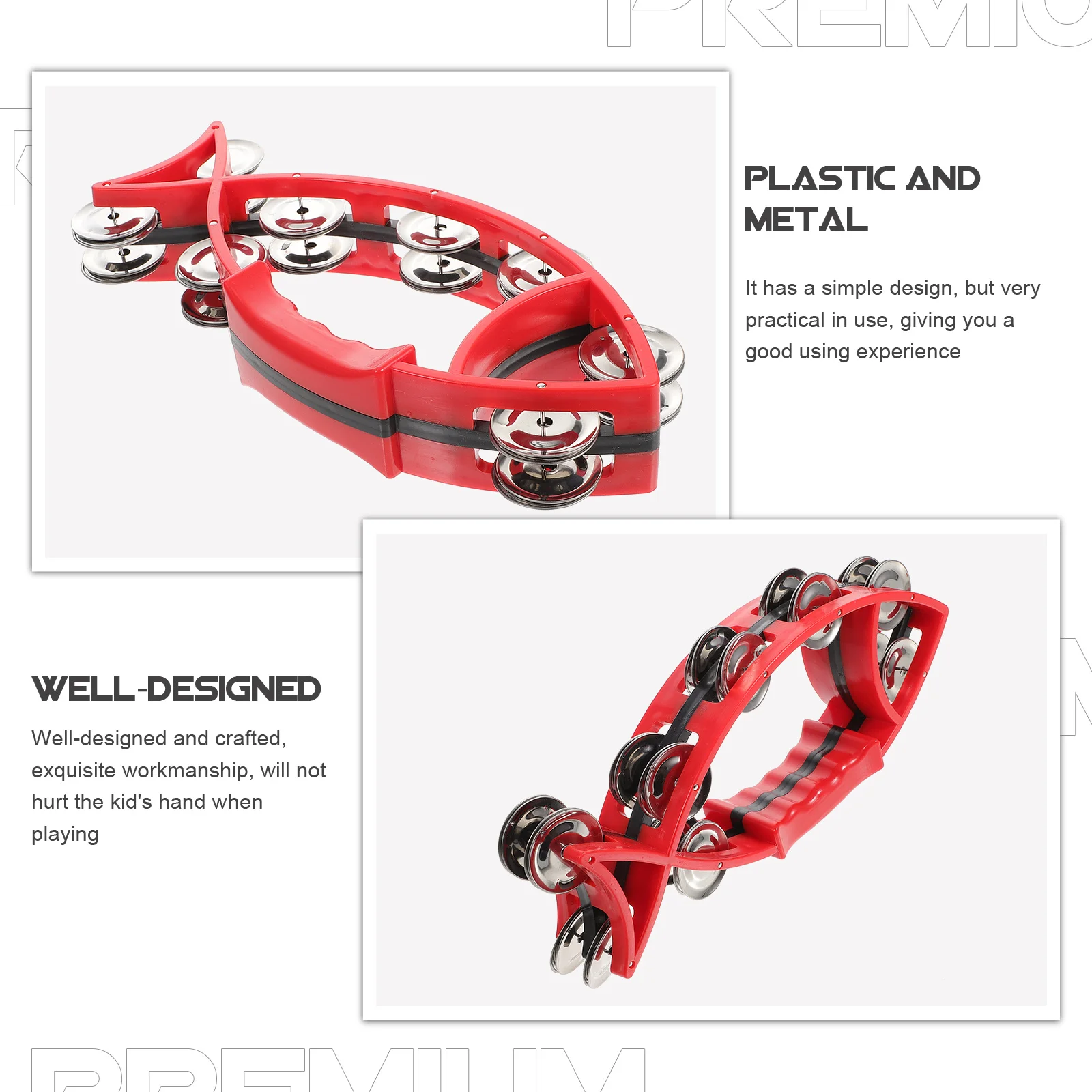 

Hand Held Tambourine Portable Musical Percussion Instrument Funny Party Supply Stage Performance Ktv Accessory