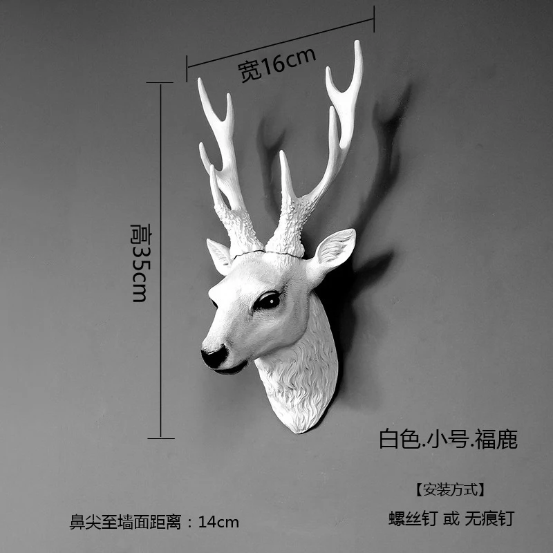 

Deer head decoration wall hanging bar background animal pendant lucky elk decoration three-dimensional