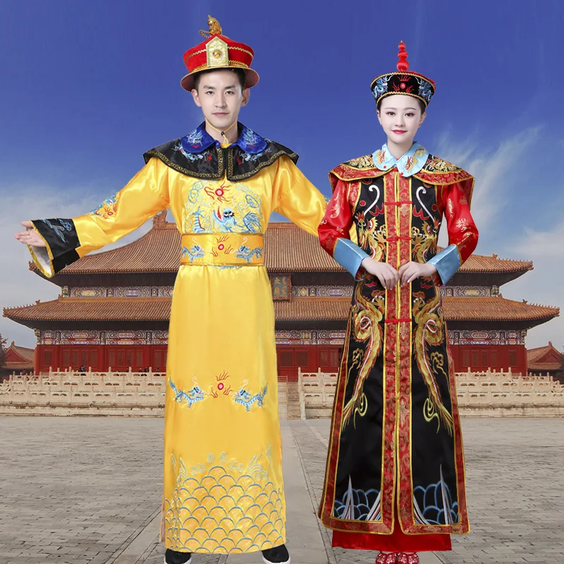 Qing Emperor Costume Adult Ancient Hanfu Court Clothes Dragon Robe Phoenix TV