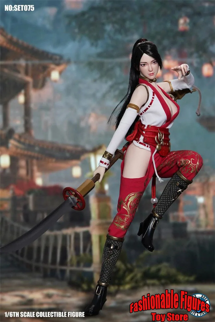 Super Duck SET075 1/6 Women's Ninja Clothing Dragon Girl Beauty Head Sculpt Clothes Fit 12'' TBL S10D Action Figure Soldier Body