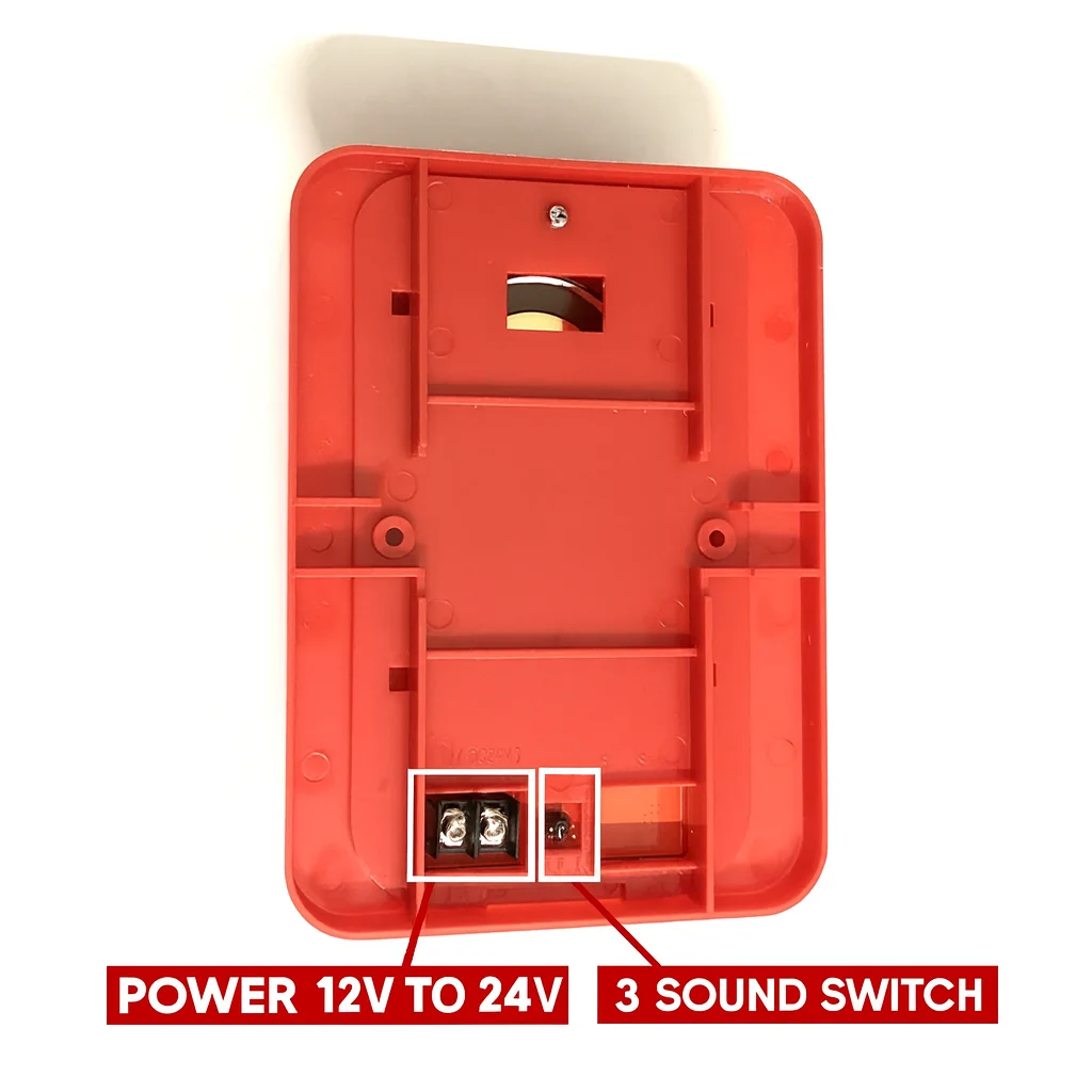 12 24V Strobe Siren Fire Alarm 120dB Audible Alert LED Flash 3 Selectable Fire Police Ambulance Sounds - view 4