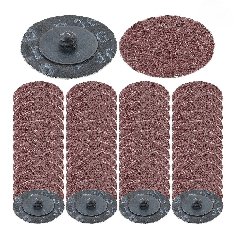 

50pcs 2 Inch Sanding Discs Quick Change Pads for Die Grinder Electric Drills Grind Finish Burr Rust Paint Removal Grit 36/60/80