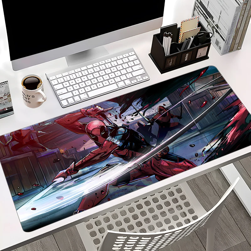 

PC Gamer Marvel Mouse Pad Deadpool Anime Keyboard Pads 900x400 Large Gaming Mousepad Computer Home Decor Office Rubber Table Mat