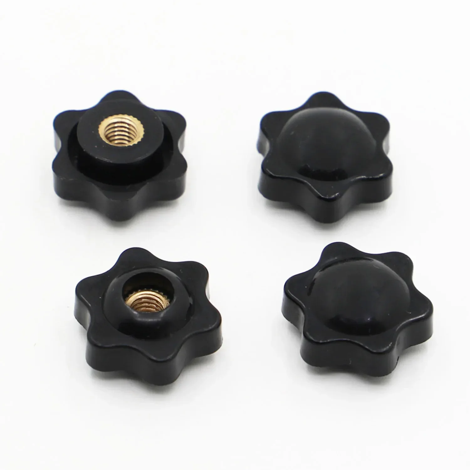 M4 M5 M6 M8 M10 Plum Bakelite Hand Tighten Nuts Handle Thread Star Mechanical Black Thumb Nuts Clamping Knob Manual Nuts
