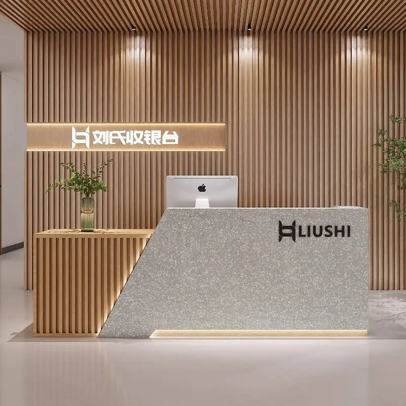 Checkout Page Store Counter Reception Table Simple Modern Beauty Reception Desks Salon Haircut Mostrador Recepcion Furniture