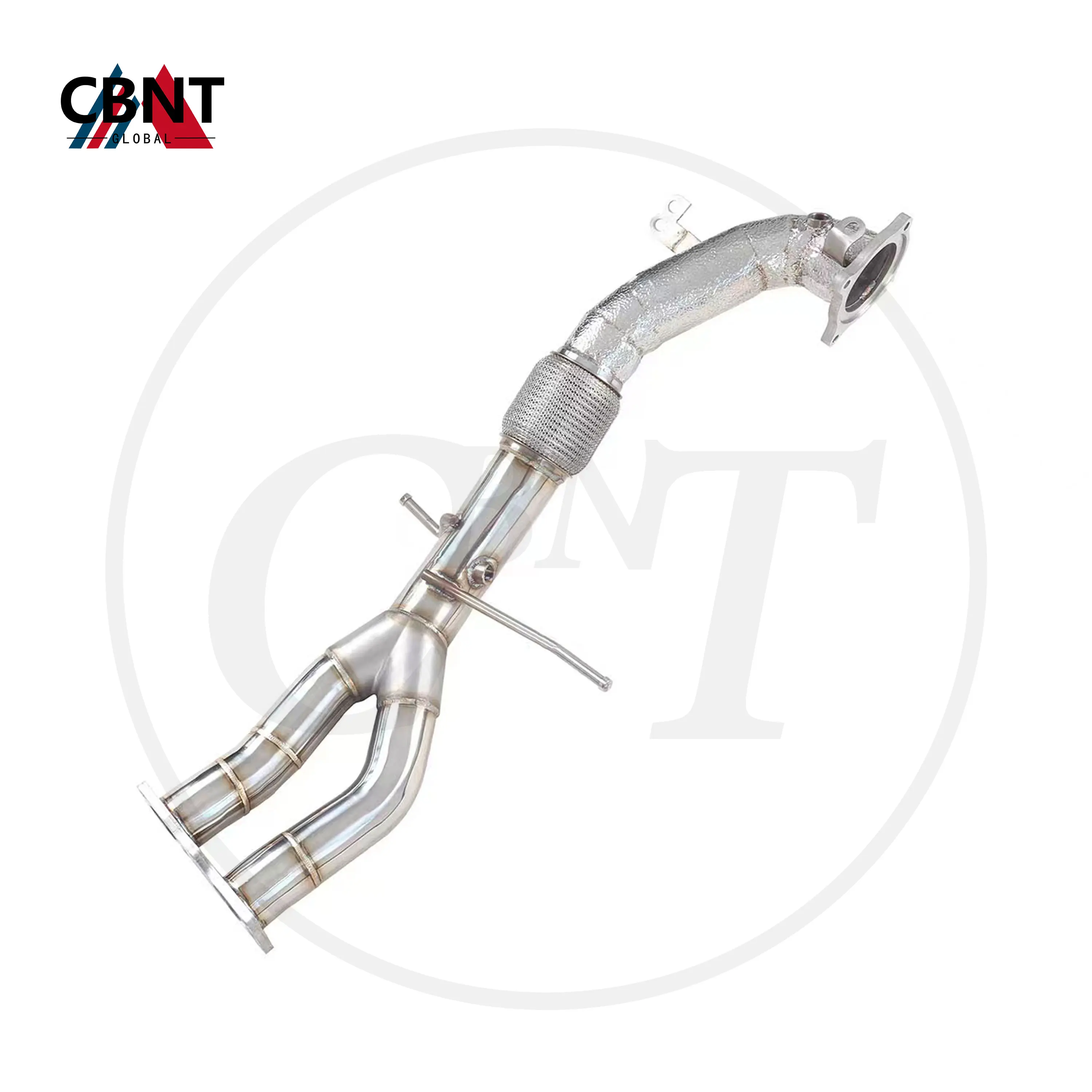 

CBNT Exhaust Header for Volvo V60 S60 XC60 3.0T Downpipe with Heat Shield SS304 Tuning Exhaust-pipe with Catalytic Converter