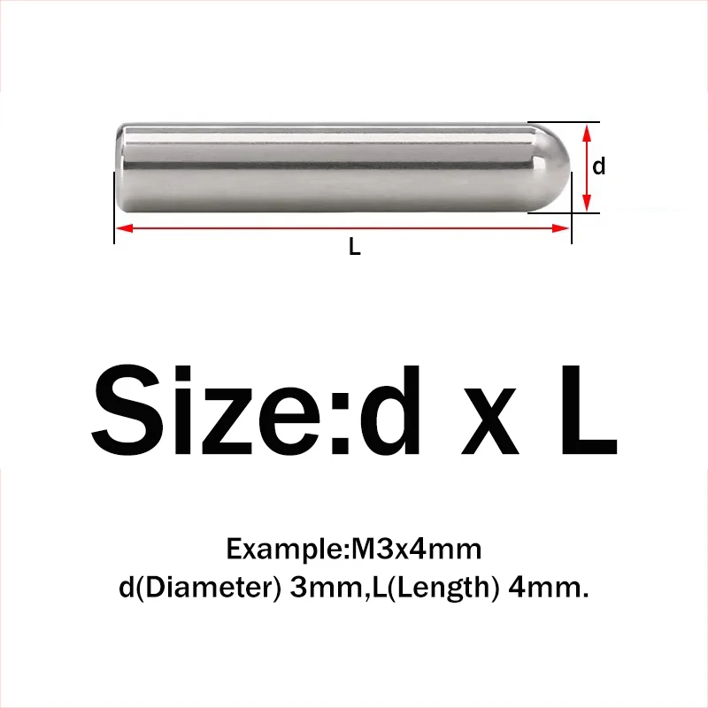 5-50pcs 304 Stainless Steel Solid Round Head Cylindrical Pin M3 M3.5 M4 M5 M6 M8 M10 Locating Dowel Pin Hardware Fastener
