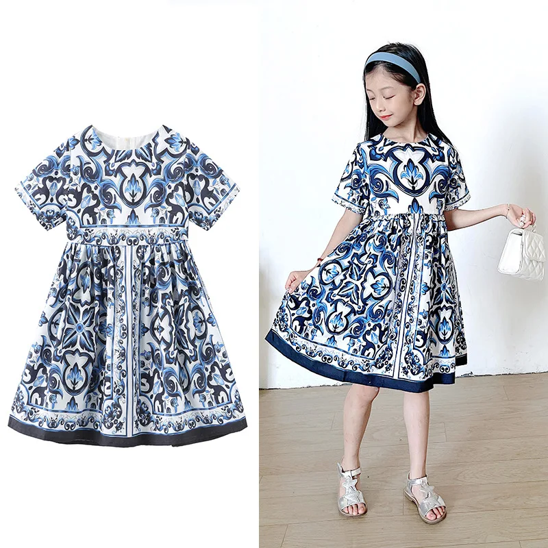 

2-10T Summer Kids Flower Dresses For Girls Christmas Children Clothes Princess Brithday Wedding Party Teenager Girl Dresses