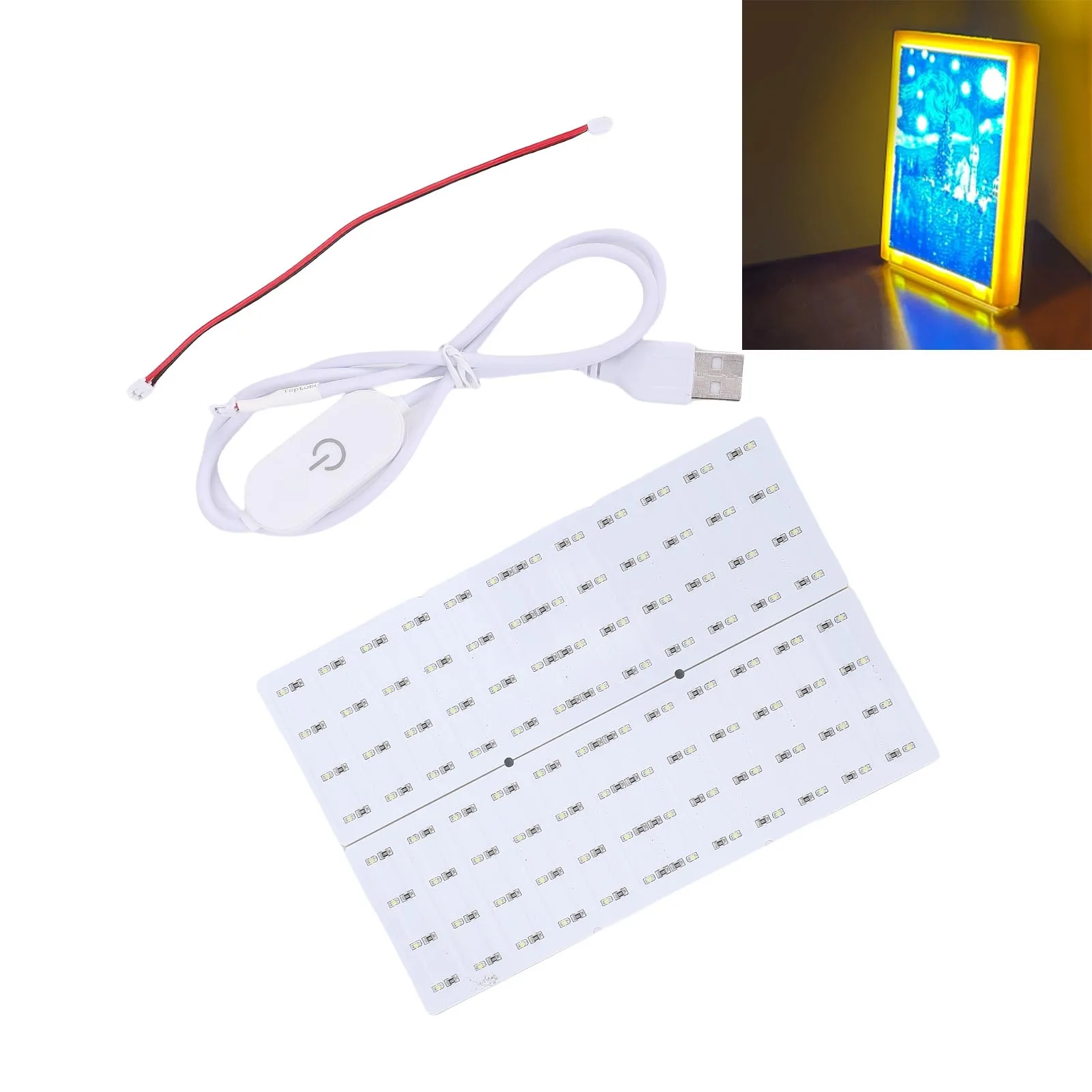 

【New】LED Backlight Board with Cable 144x96mm 3D Printer PCB Light Board Replacement Kit for Lighphane Photo Model Printing
