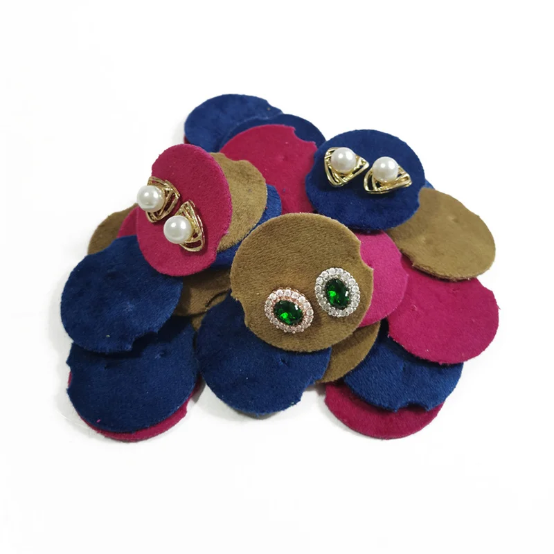 

High Quality Colored Velvet Earrings Storage Pieces Jewelry Display Earrings Storage Small Pieces Jewelry Storage Display Props