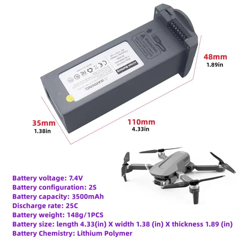 Original 4D-F4/F4S Battery 7.4V 2500/3500mAh Battery For 4DRC F4/4D-F4S Drone Battery Accessories Parts