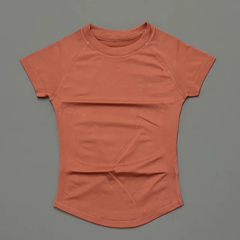 Sporttop met korte mouwen Dames Running Sport T-shirt Zomer Korte mouw Ronde hals Ademend Rekbaar Gym Yoga Fitness Top