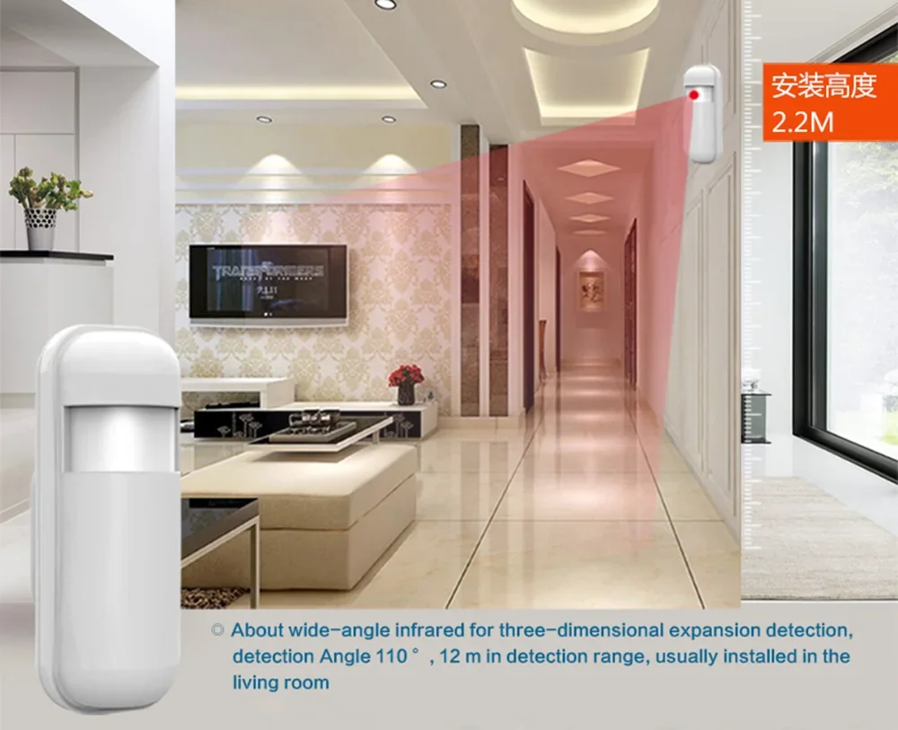 PGST Intelligent Alarm Device, 433MHz Anti Robot Terminal Detector, Intelligent Life Control, Human Body Detector, Smoke Alarm