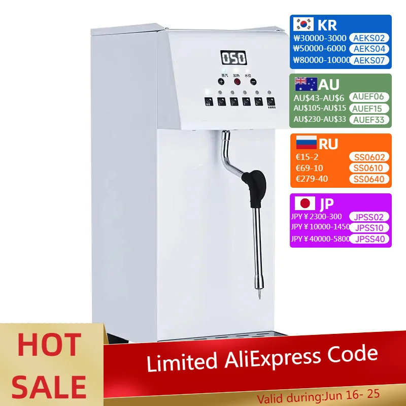 

6L Capacity Commercial Milk Froth Steam Machine Coffee Milk Bubble Maker With 5 Temperature Setting Fully Automatic Intelligent