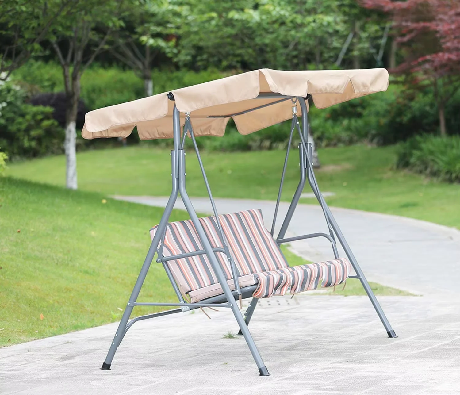 

Outdoor Patio Swing with Adjustable Canopy