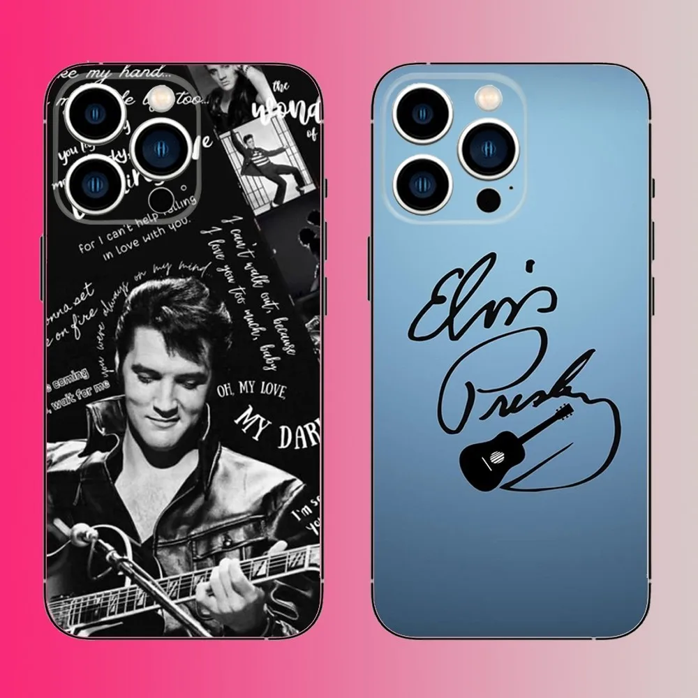 

E-Elvis Singer P-Presleies Phone Case For iPhone 16,15,14,13,12,11,Pro,Max,Plus,Mini,X,XS,XR,8,7,6,S,SE Soft Black Case