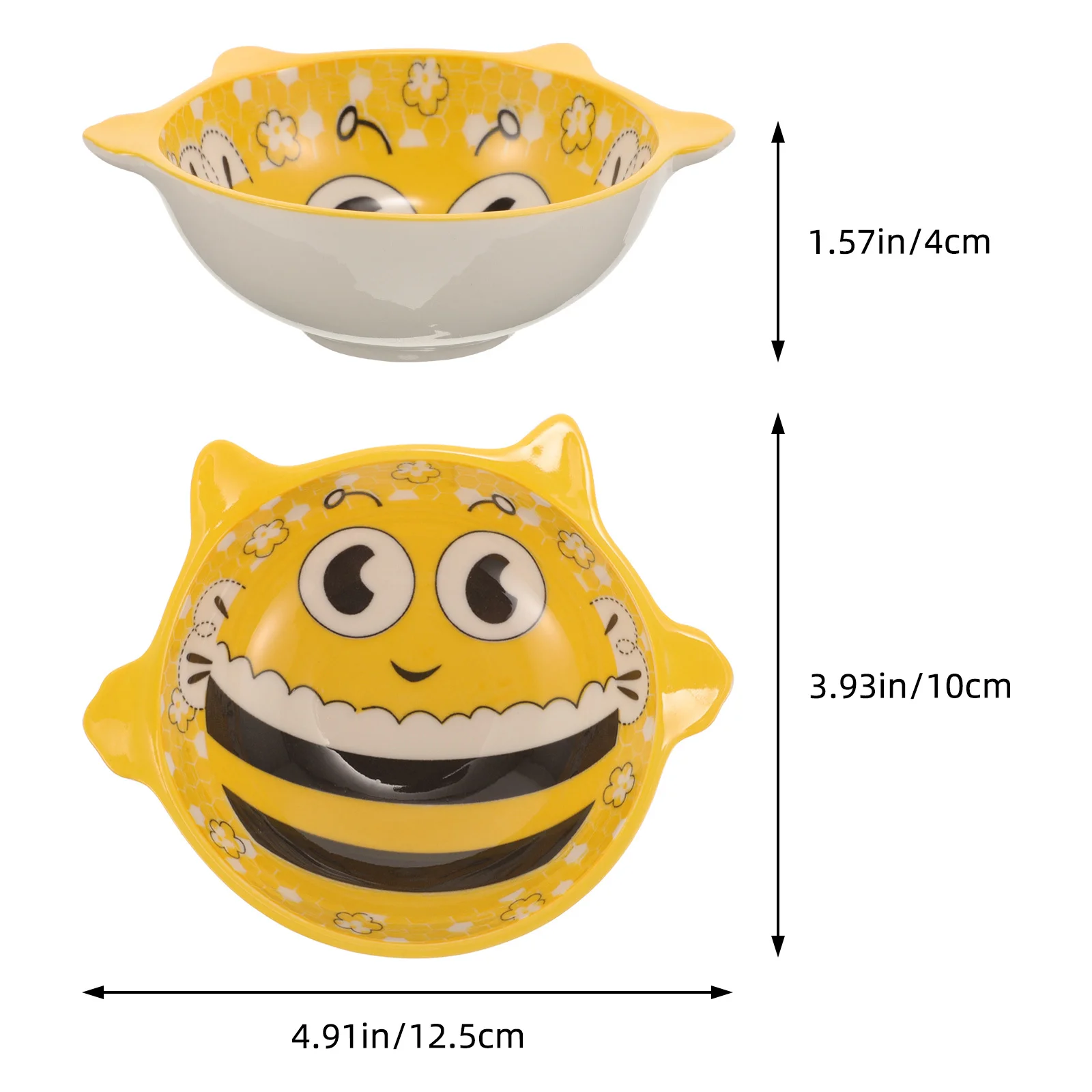 2Pcs Cartoon Biene Keramik Schüssel Nette Babynahrung Schüssel Dekorative Frühstück Würze Snack Sauce Gewürz Gericht für Home Restaurant