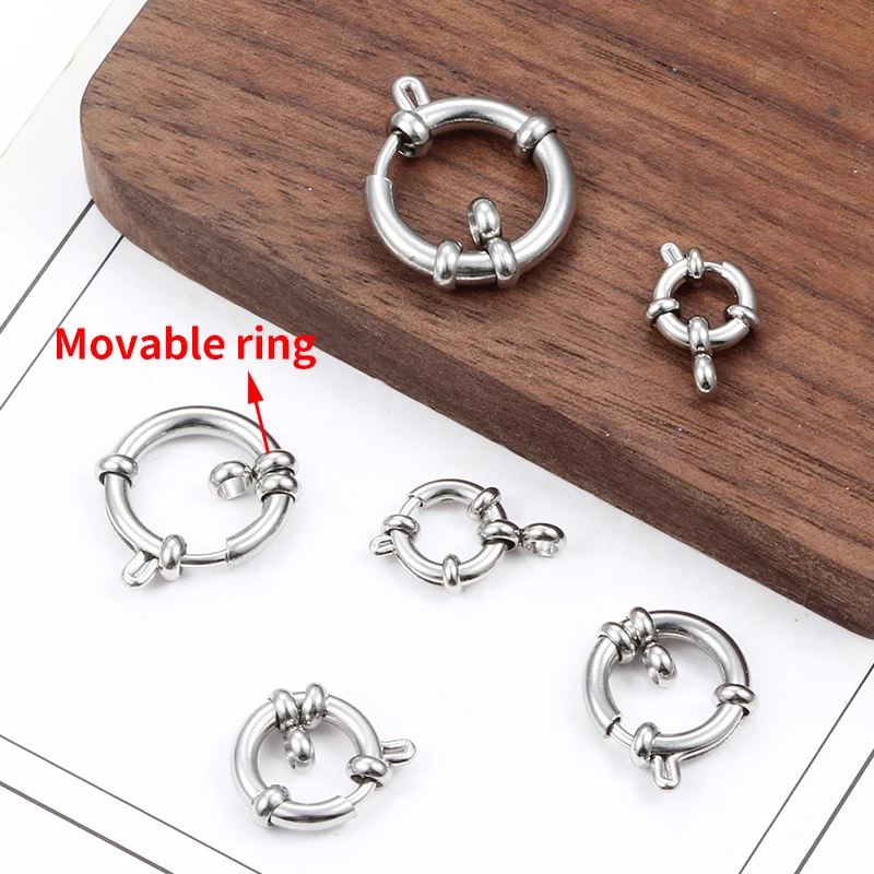 Stainless Steel Chic Round Spring Lobster Clasp Hooks DIY Jewely Making Necklace Bracelet Accessorie Connerctors  Multiple Size