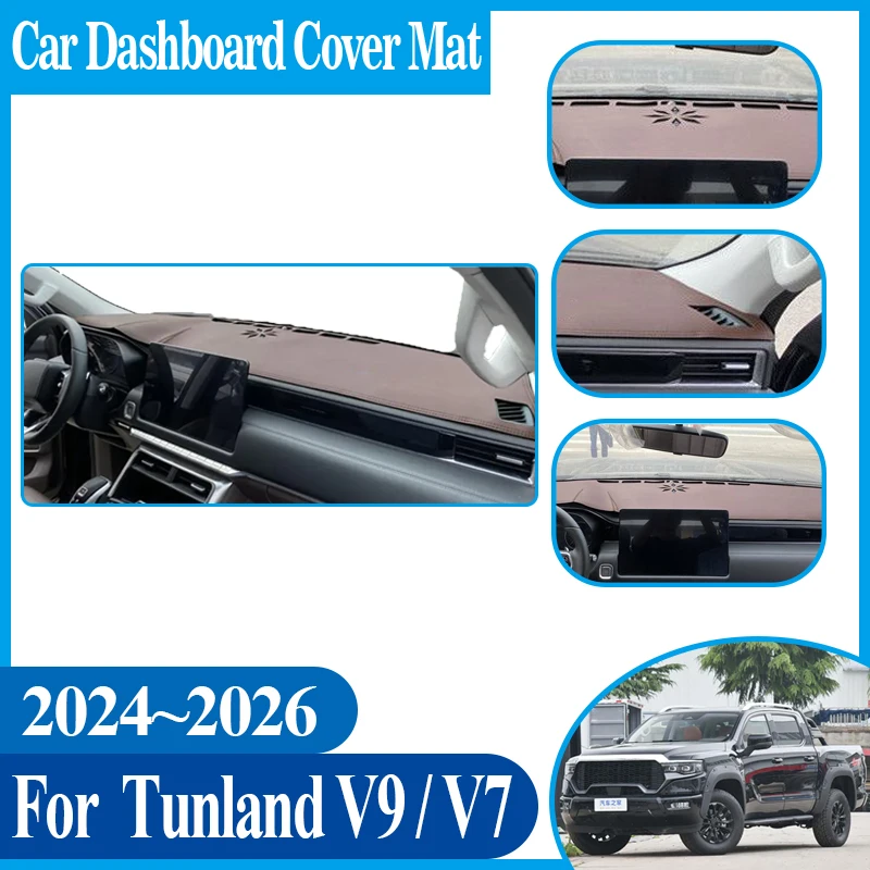 

Car Dashboard Dashmat Pad Anti Slip Sun Center Console Dash Avoid Light Mat Accessorie For Tunland V9 V7 Mars 7 9 2025 2024 2026