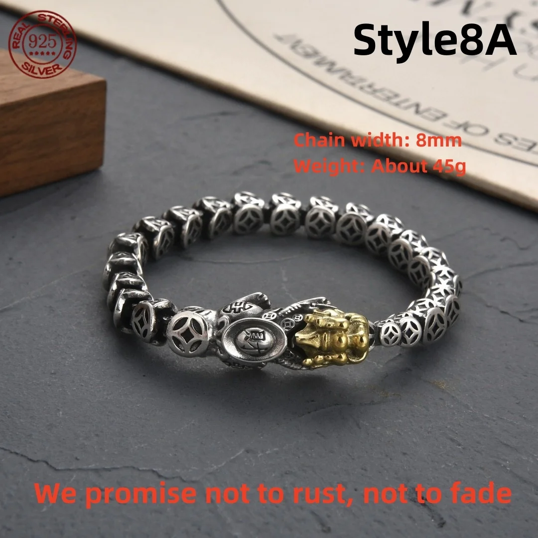 

The new S925 sterling silver handwoven brave bracelet men and women trend retro national wind ornaments to send boyfriend