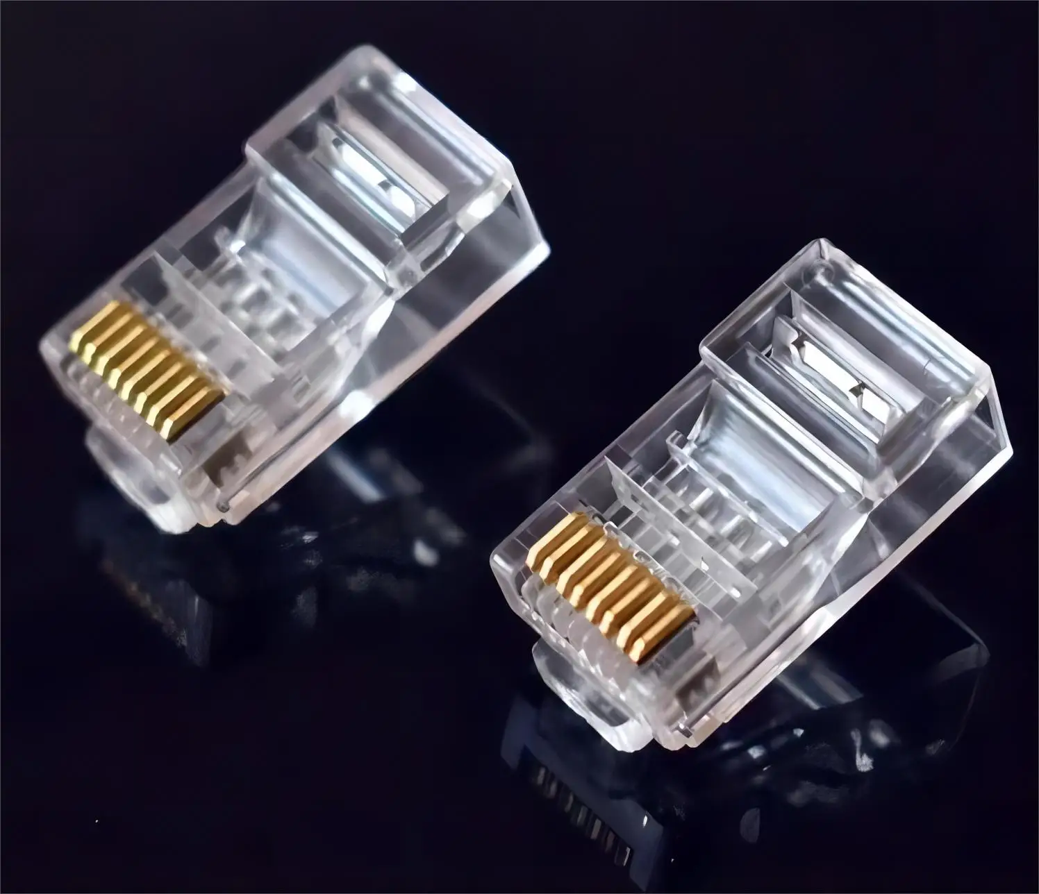 50 sztuk/partia RJ-45 kable Ethernet wtyczka modułu złącze sieciowe dla UTP Cat5 Cat5e RJ45 kabel sieciowy kryształowe głowice 8P8C