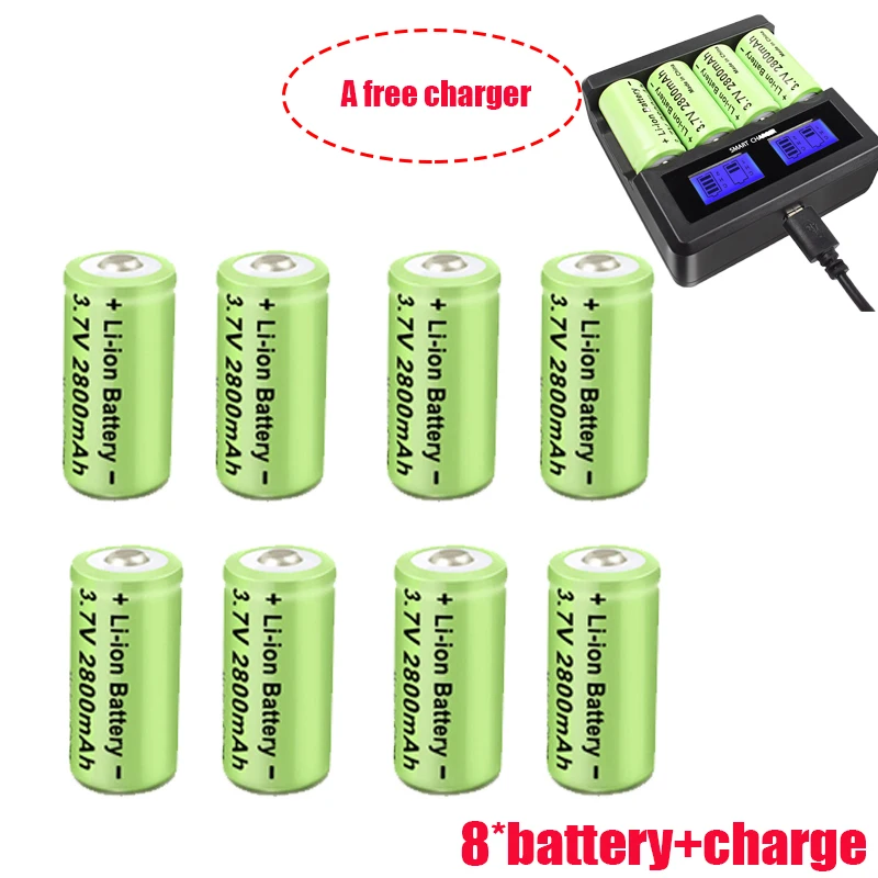 Lithium Batterij CR123A 16340 CR17345 16340 Cr123a 3V/3.7V Oplaadbare Batterijen Voor Gas Meter Draadloze Deur Alarm