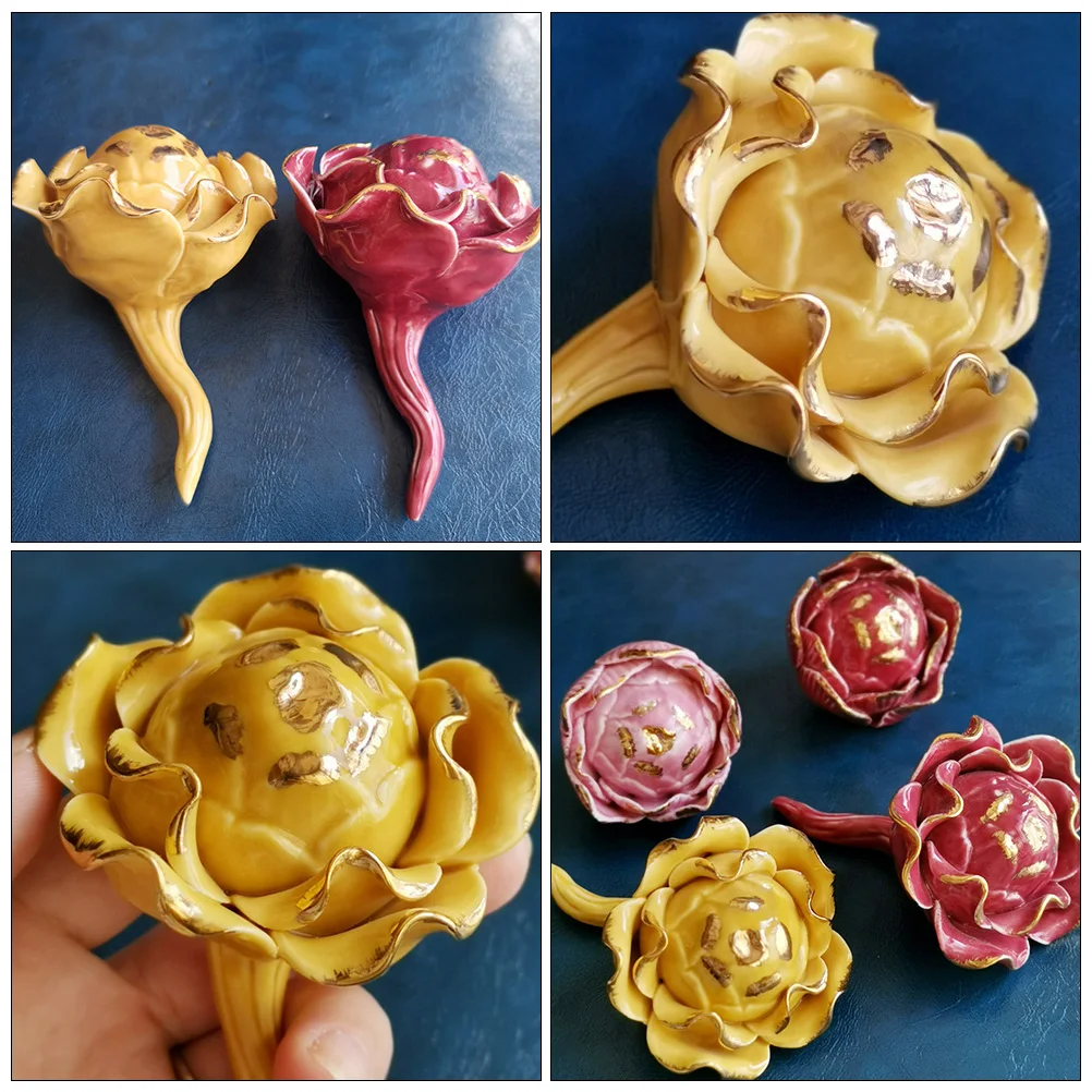 

Ceramic Flower Decor Yellow Simulation Adornment Model Exquisite Crafts Home Decorations Flower Vase Sturdy Delicate Stylish