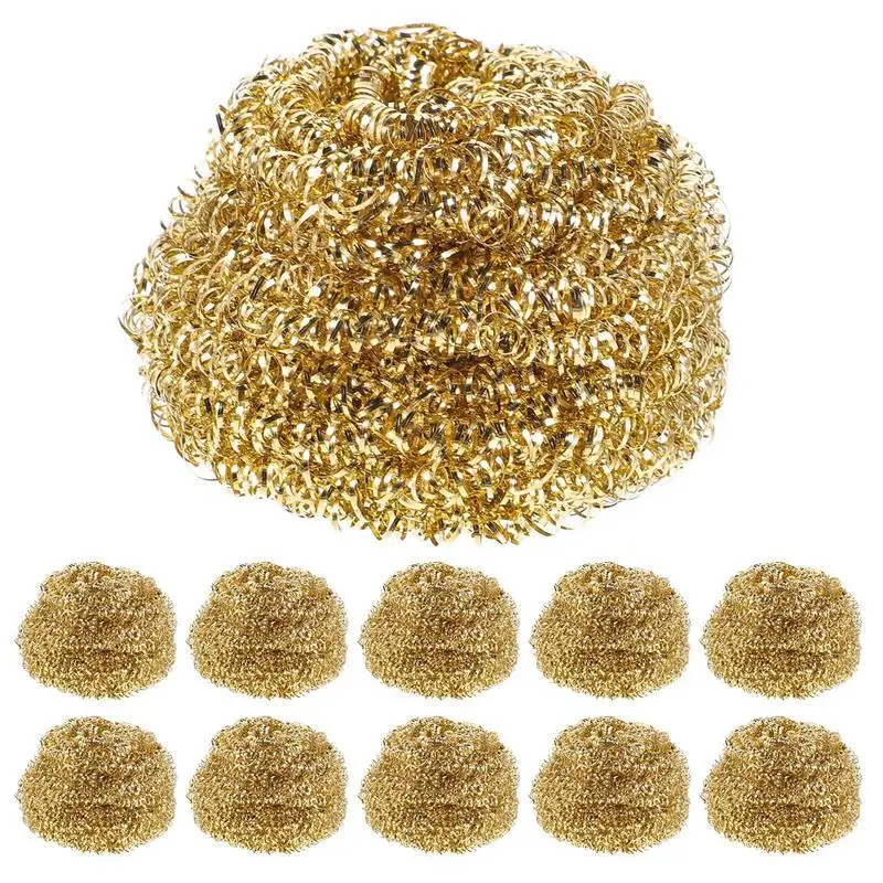 10Pcs Soldering Tip Cleaner Steel Wool Iron Copper Wire Cleaning Balls Soldering Tip Cleaner Brass Wire Balls