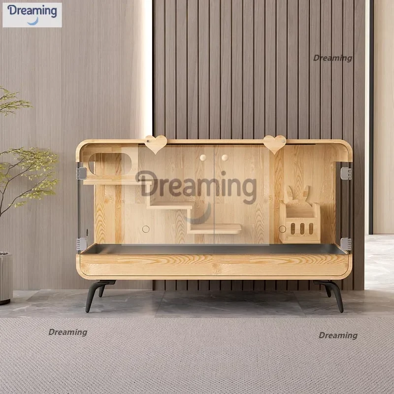 

Клетка для кроликов, дракон, кот, сыкат, морская свинка, маленькое домашнее животное, противолетающая большая клетка из цельного дерева, вилла может быть настроена по индивидуальному заказу