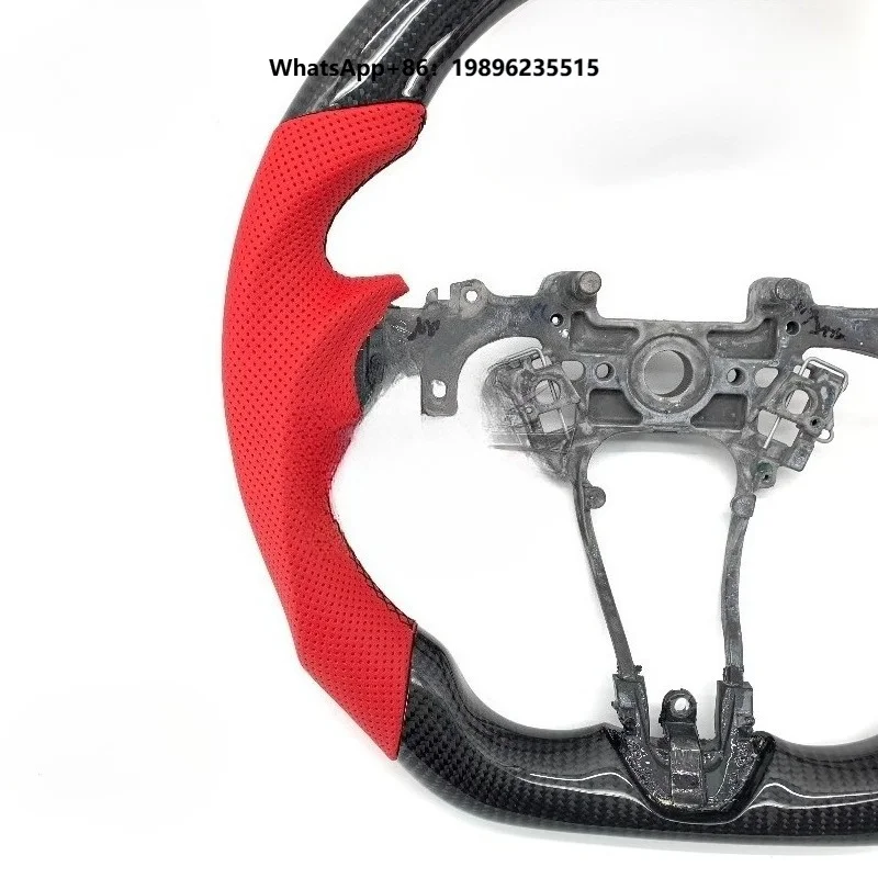 Factory Fast Shipping Perforated Leather Carbon Fiber Car Steering Wheel for