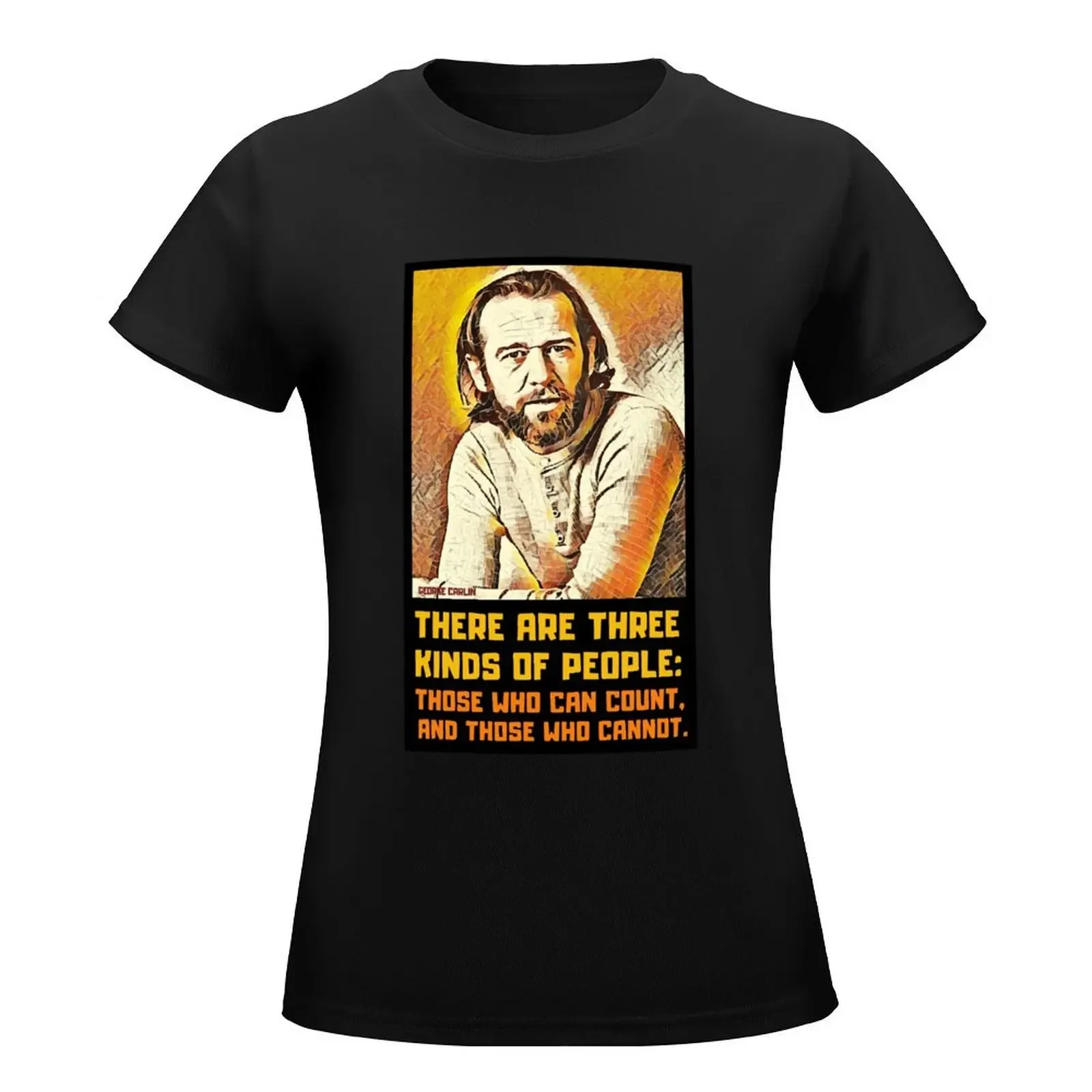 Vintage Retro There Are Three Kinds Of People By George Carlin Retro Style T-Shirt Female clothing cropped t shirts for Women