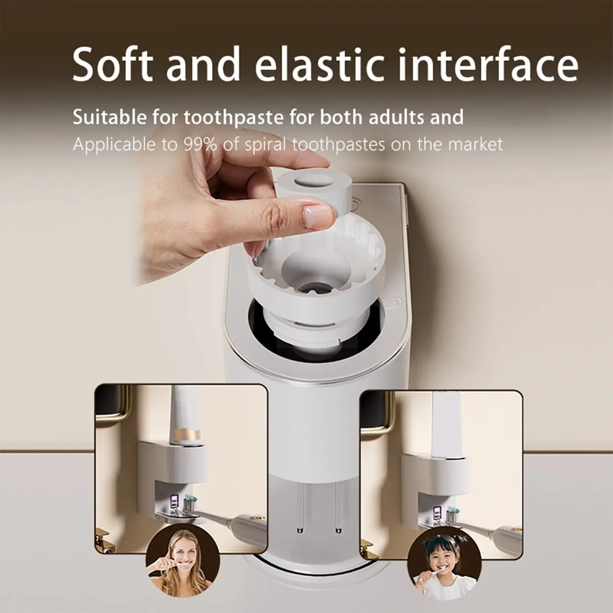 عصارة معجون الأسنان التعريفي الأوتوماتيكية بالكامل، عصارة معجون الأسنان الكهربائية المثبتة على الحائط للأطفال والكبار أ