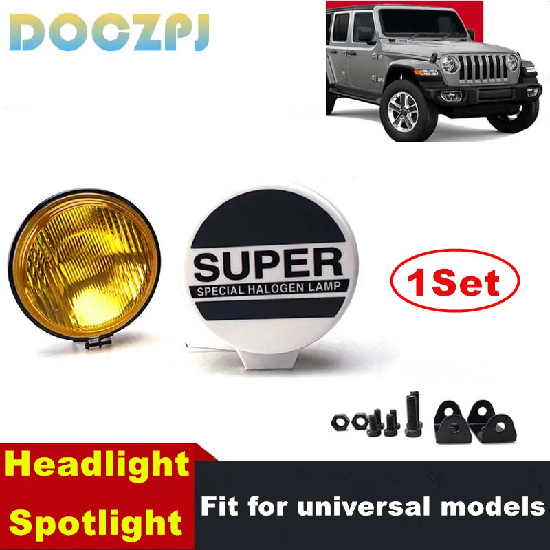 2PCS 6 Inch Real Glass Yellow or White Halogen H3 55W Fog Driving Light For Trucks SUV ATV Headlight Spotlight
