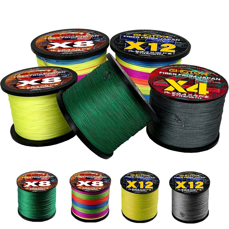 0.11-0.55mm PE Braided Fishing Line 12/8/4 Strands 300M for Sea Fishing  Super Power 10-120LB Weaves Resistant Fishing Tackle