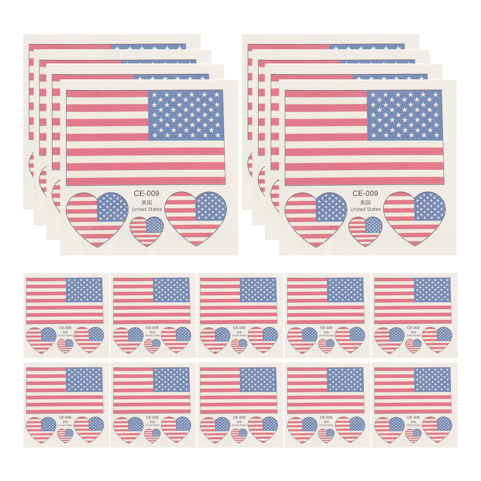 

25pcs Fan Face Stickers American Flag Decal Small Usa Design Independence Day Temporary Tattoos Durable Plastic Body Sticker