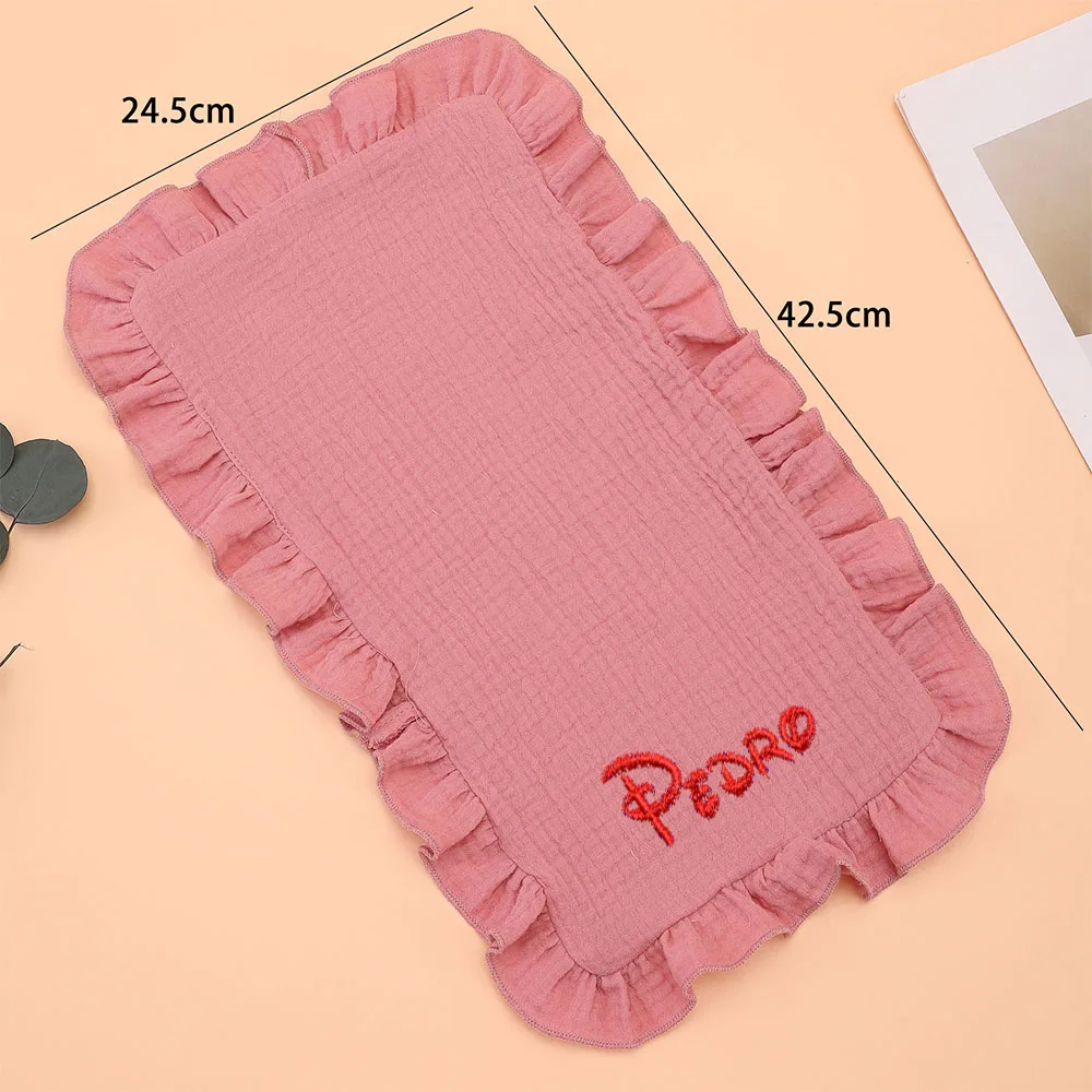 Customized Newborn Multifunctional Handkerchief, Burping Towel，With Name 100% Pure Cotton Baby Gauze Printed Comfort Towel