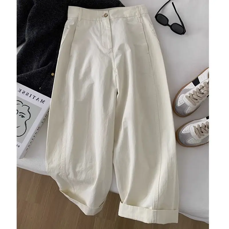 Casual Japanese Wide Leg Pants for Women's New Design Sense. Small Stature Makes You Look Slim Covering Your Hips with Loose