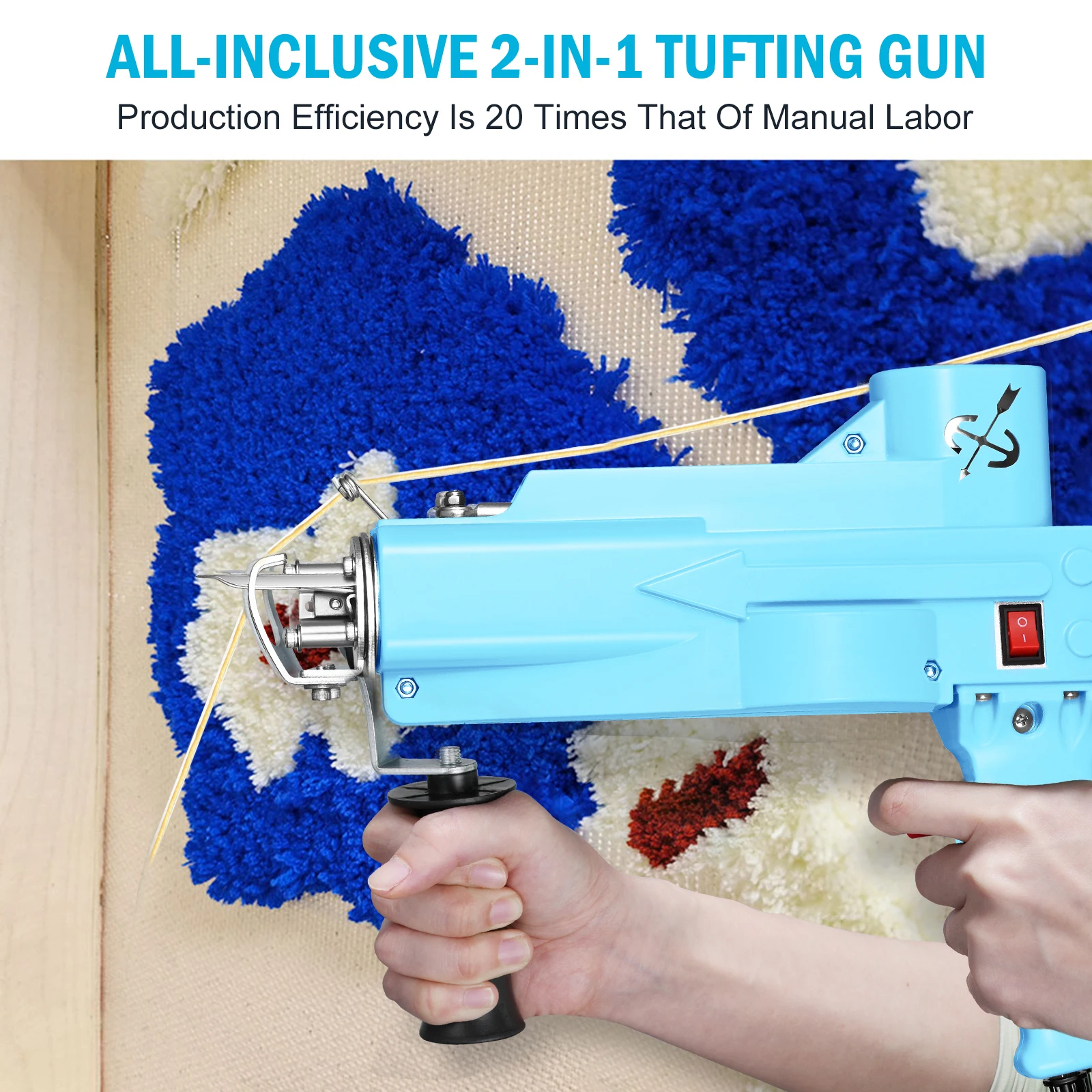 Upgrade 2 in 1 Tufting Gun All inclusive Electric Tufting Gun Carpet Weaving and Flocking Machine Fully Enclosed Cut/Loop Pile