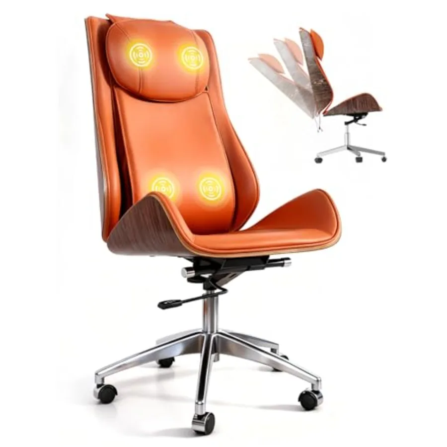 

Современное офисное кресло класса люкс с алюминиевым прочным основанием, 6-точечным массажем, эргономичное, с поддержкой спины 135°