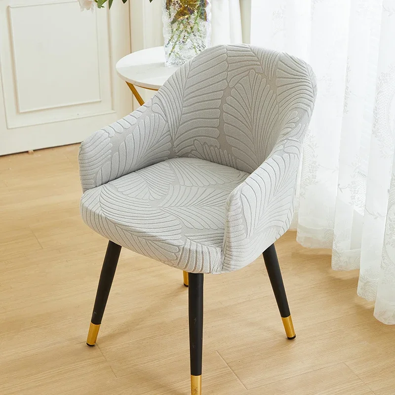 1pc Leaf Jacquard Solid Color Armchair Slipcovers Seat Covers Elastic Chairs Protector Living Room High Arm Dinning Chair Cover