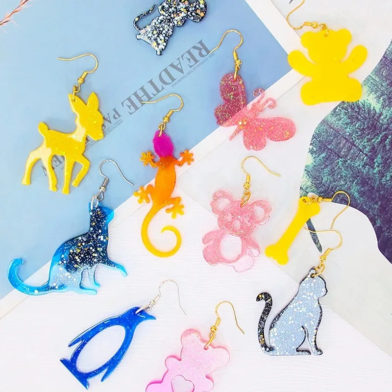 Animal Earring Mold Keychain Spider Gecko Silicone Mold DIY Epoxy Resin Molds Pendant Jewelry Making Animal Decoration Crafts image 5